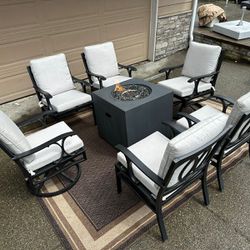 Brand New Patio Costco Furniture With Fire Pit And Chairs 