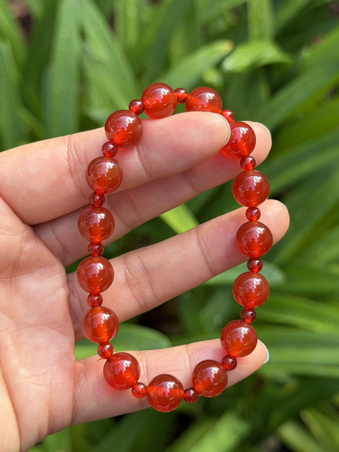 10mm Stretchable Red Carnelian Bracelet