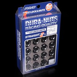 Rays Wheels L32 Black 12X1.5 DURA-NUT forged lug nut pack of 20