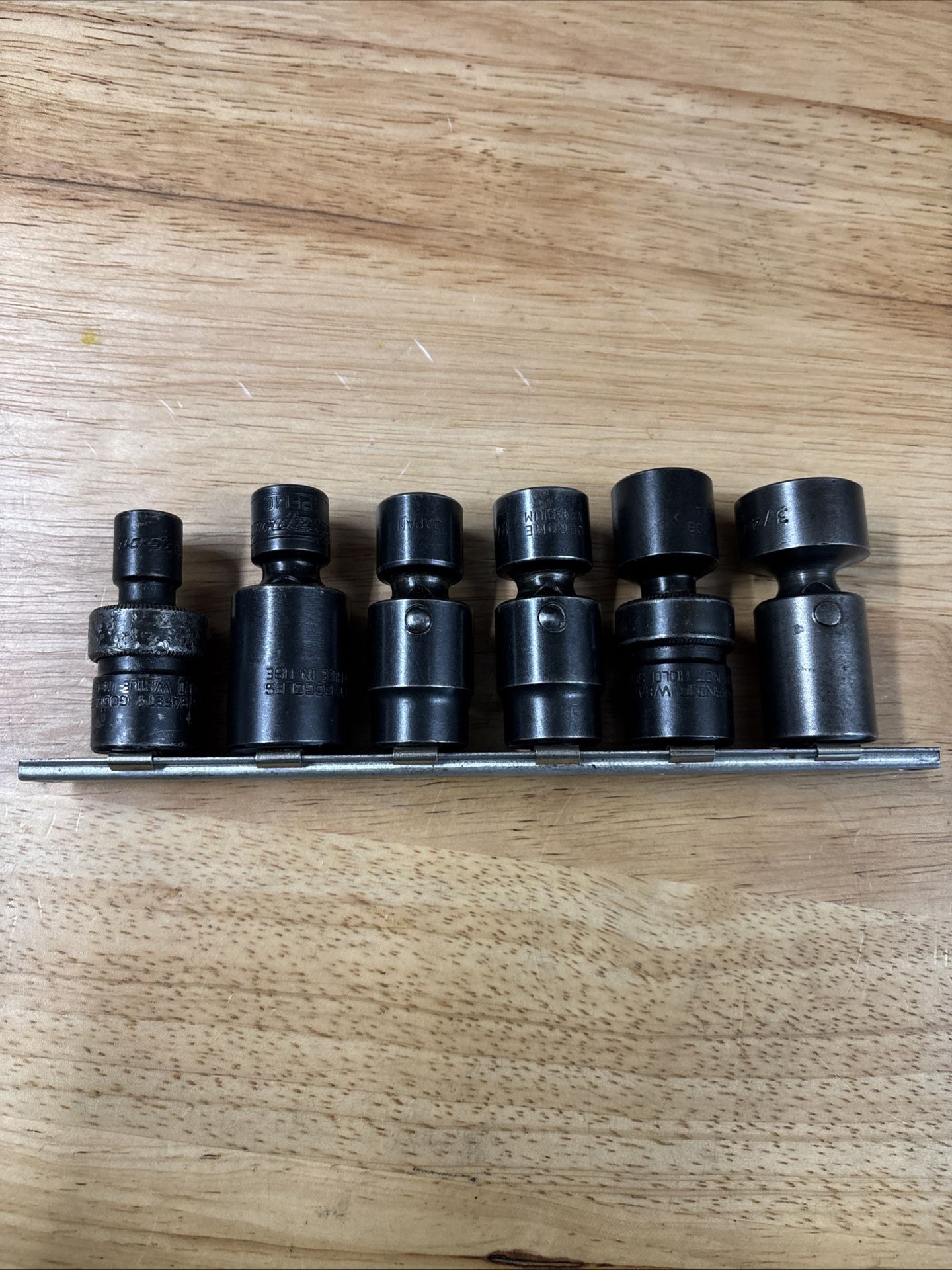 6pc SnapOn/Mac 3/8"Dr SAE Shallow 6Pt Impact Swivel Socket Set (3/8" thru 3/4")