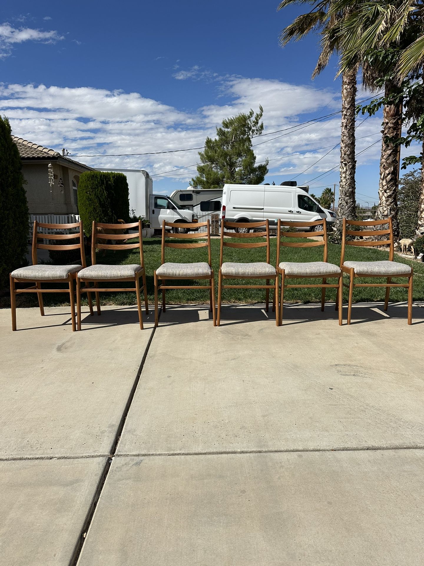 Mid- Century Modern Teak Wood Dining Chairs (set of 6)