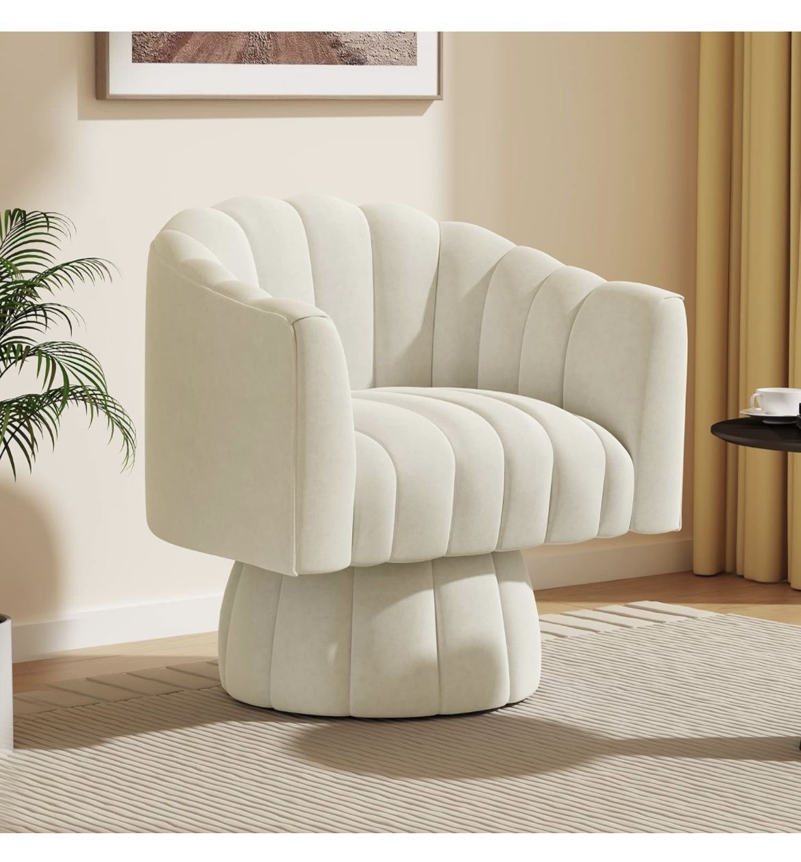 Mid Century 360 Degree Swivel Cuddle Barrel Accent Sofa Chairs