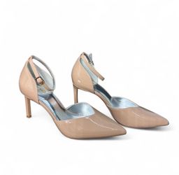 Mix No. 6 Yayna Patent Leather Ankle Strap Pumps Nude Size 9M