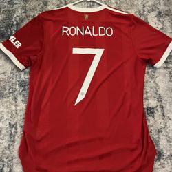 Authentic Ronaldo Manchester United 21/22 Red Home Jersey Large Player version