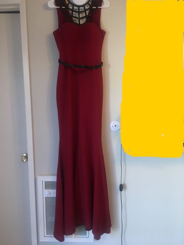 Mermaid Maxi Maroon Party Dress