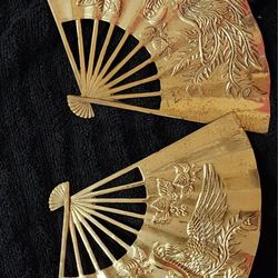 Vintage Decorative Cast Brass Aisan Dragon Fan $25