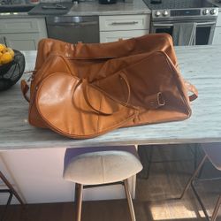 Faux Leather Duffel Tennis Bag 