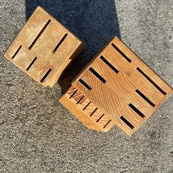 1) 2) items Like Chicago $6 Off Cutlery 14 Slots Knife Block Wood Storage Block Only Brown Walnut Finish