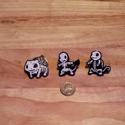 Skeletonized Pokemon Pins
