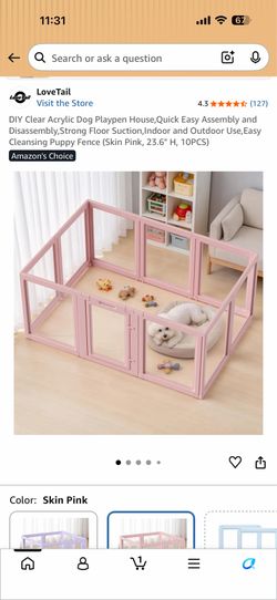 Pink acrylic playpen