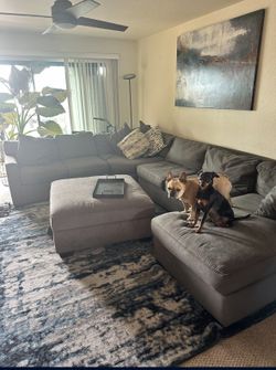 Moving Sale: U-shaped Couch And Ottoman