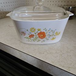 Wildflower Vintage Corning Ware Casserole Dish W Lid  A3B