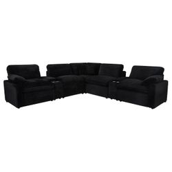 Collins Black 7-piece Modular Power Reclining Sectional