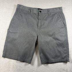 Quiksilver Shorts Men’s 34 Gray Flat Front Chino Casual Hiking Outdoors #295