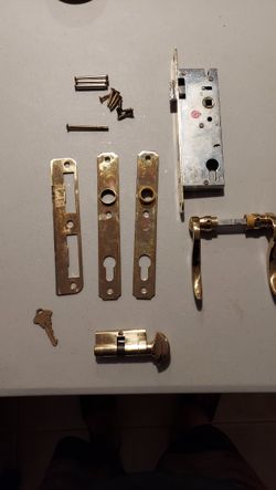 Brass Atrium Door Lever Lockset
