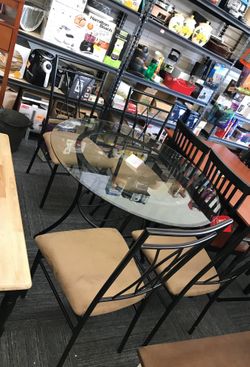 5 Pc Glasstop Dinner Set