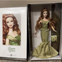 Birthday Wishes Barbie Silver Label Green Dress 2004 NIB