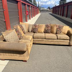 Vintage Brown Sectional Couch - Free Delivery! 