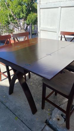 Tall Dark espresso wooden dining table