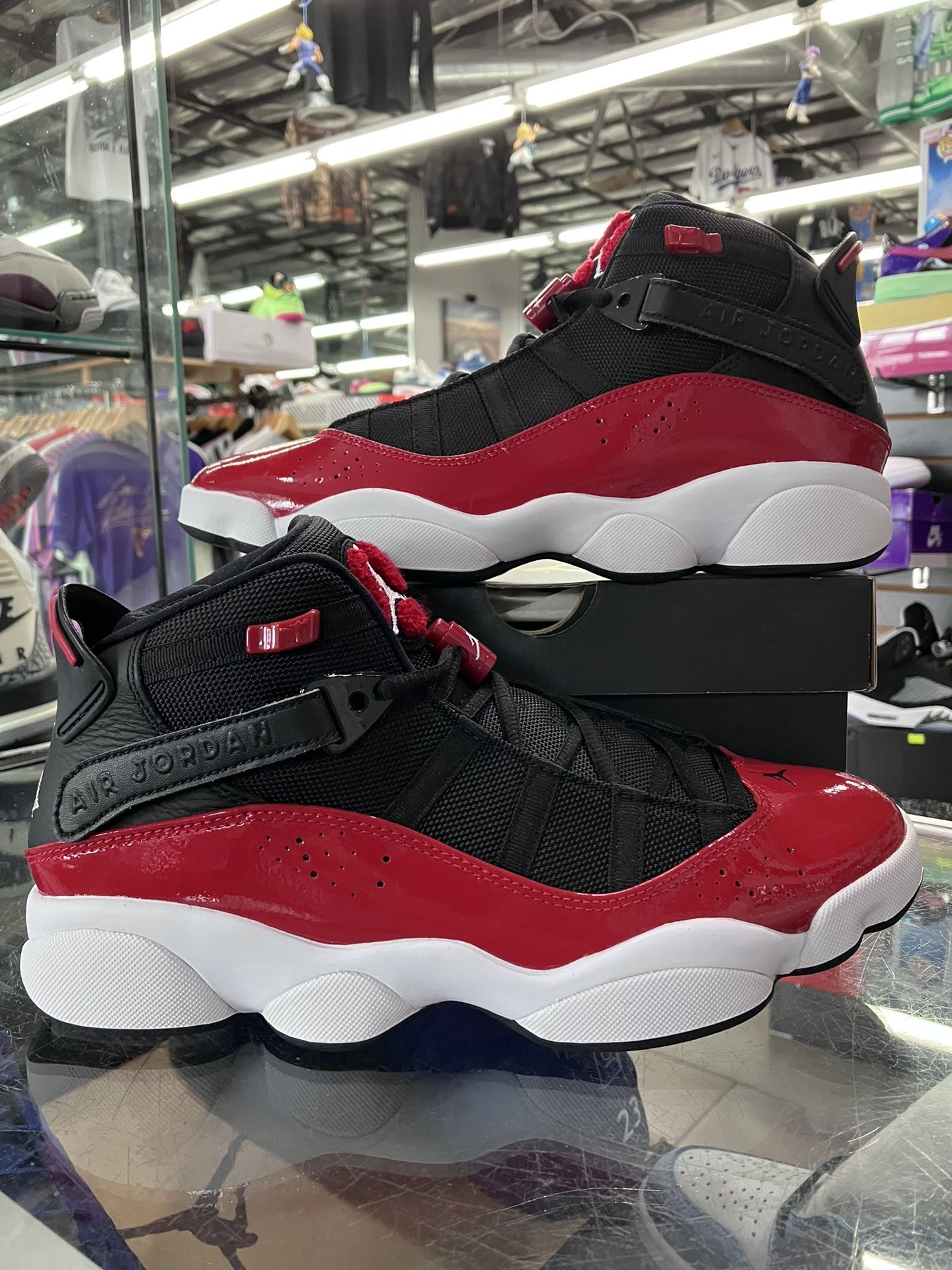 Jordan 6 Rings Black Gym Red White