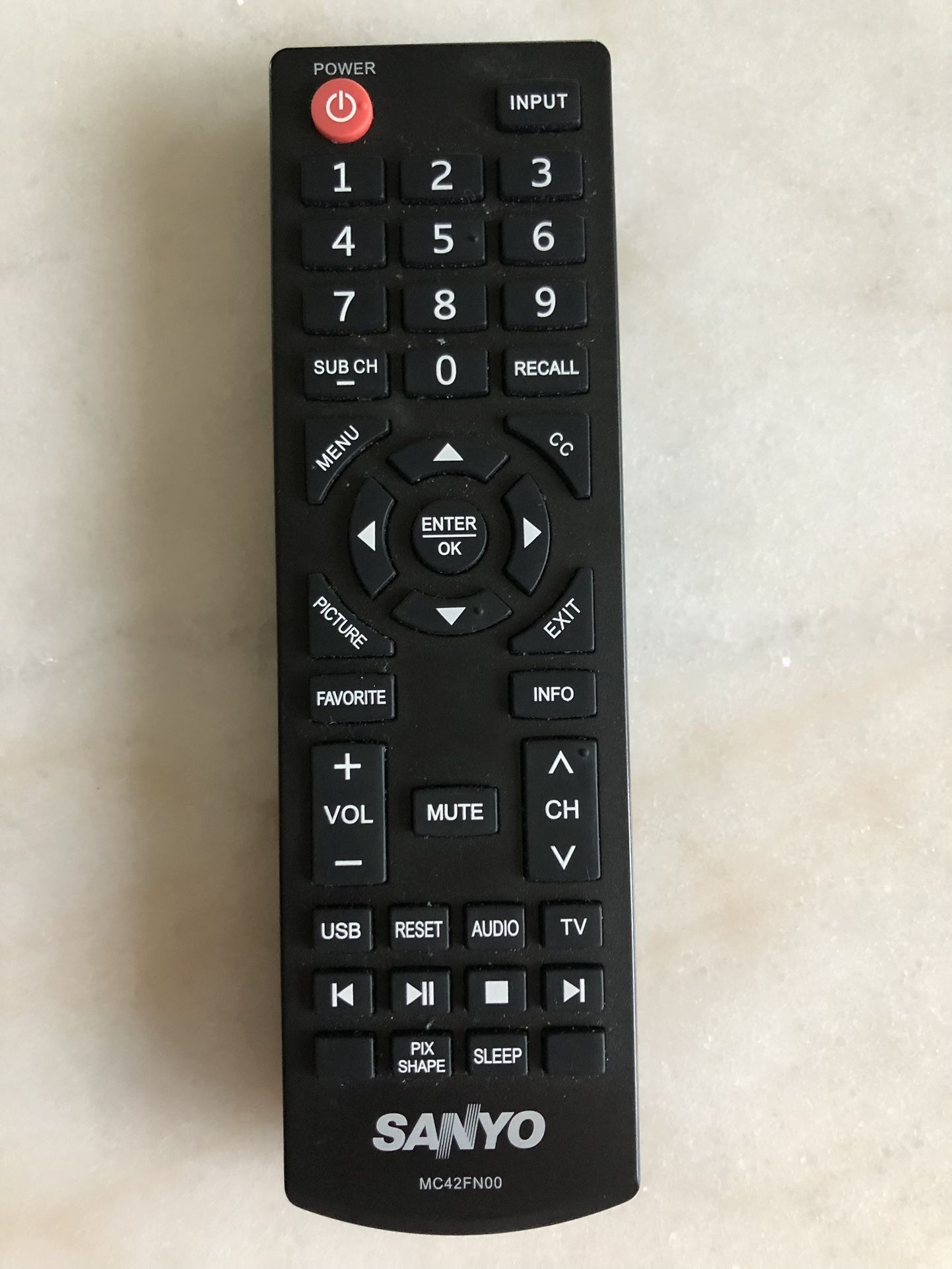 Sanyo MC42FN00 T.V Remote