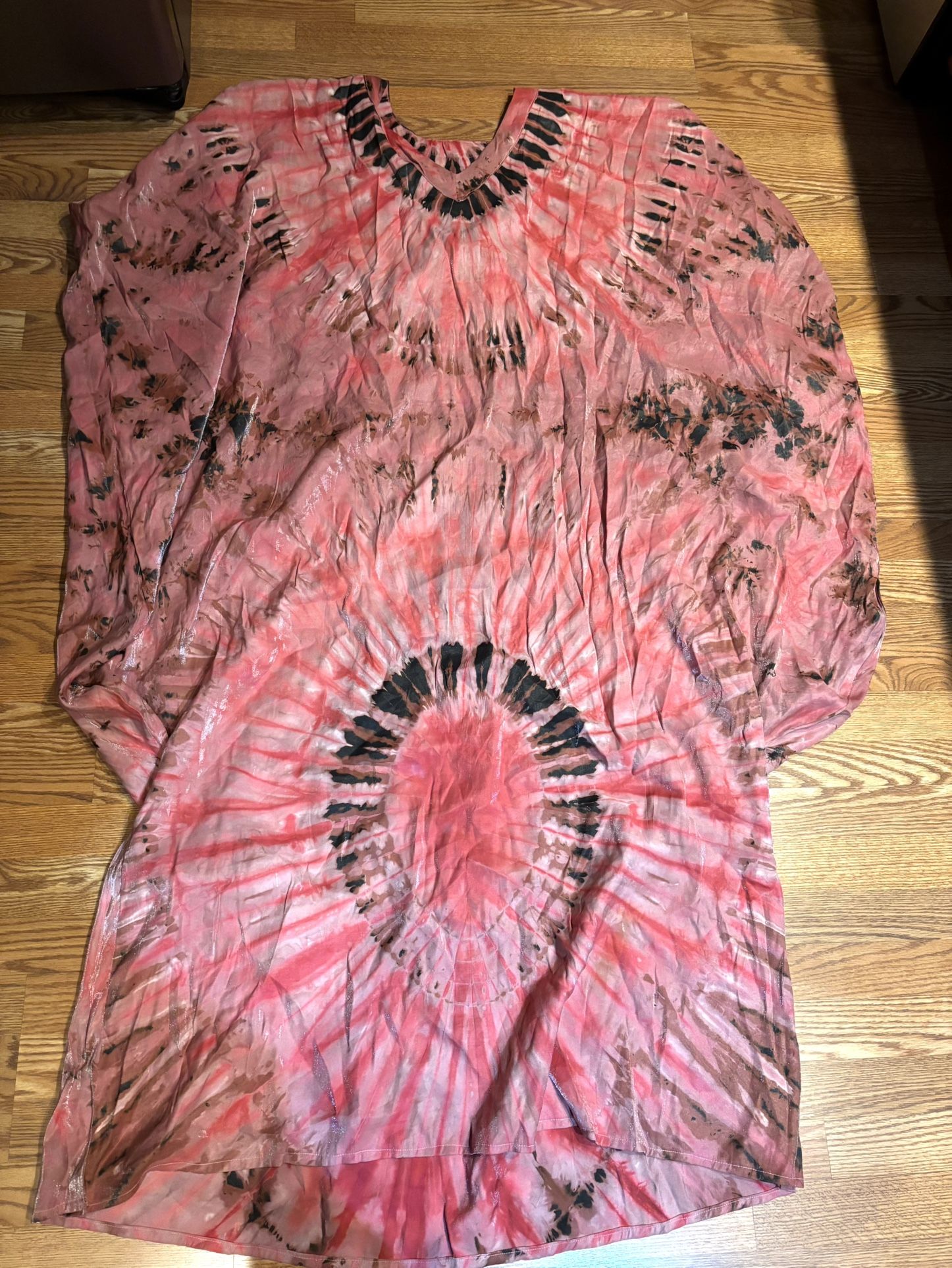 Handmade Tie Dye Kaftan Dress. Mrs Roper dress. Halloween. 