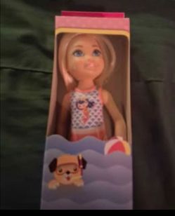 Barbie Club Chelsea Doll Small Doll with Long Blonde Hair Blue Eyes & Mermaid-Graphic Swimsuit