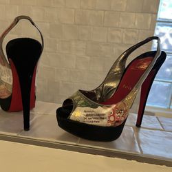 Authentic Christian Louboutin Heels Slingback Size 7.5-8 No Dust Bag Or Bag