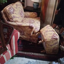French Provision Down Filled armchair And Matching Ottoman