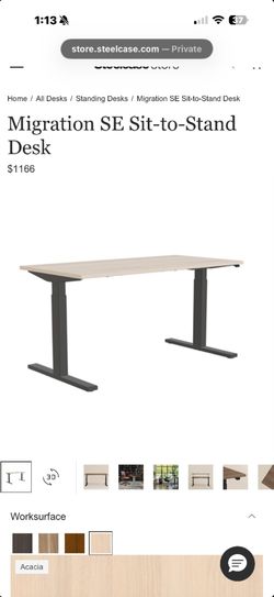 A migration sit to stand desk