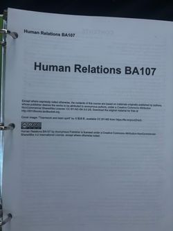 Human Relations BA107 PDF