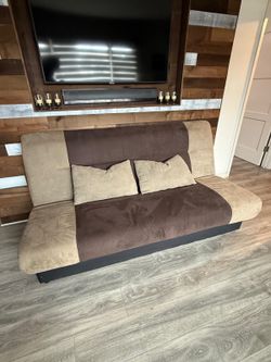 Futon couch with storage space