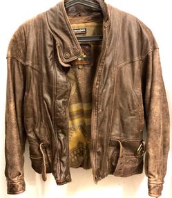 Adventure Bound Brown Leather Jacket Size Small