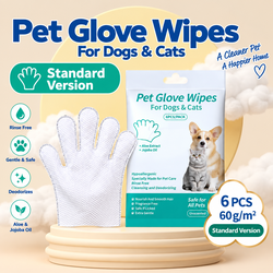 Pet Glove Wipes for Dogs & Cats – 6 Pack
