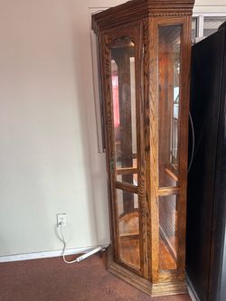 Lighted corner cabinet
