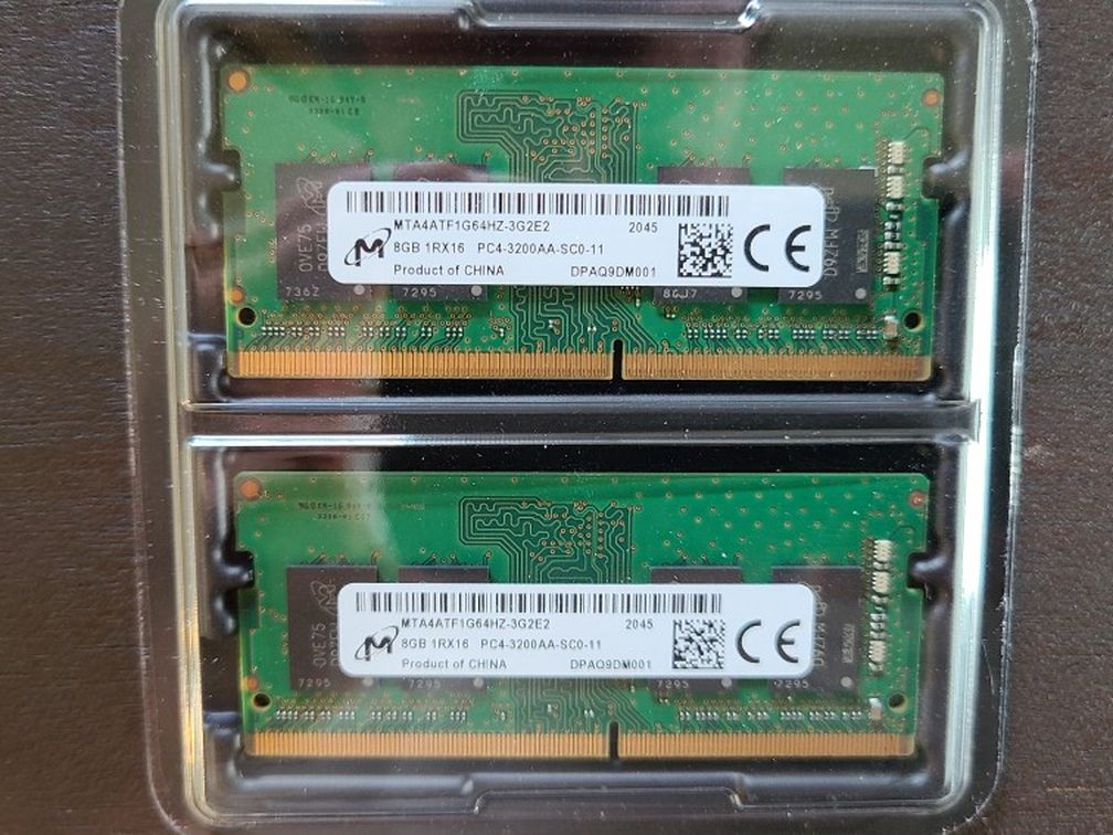16GB RAM (8x2) 3200mhz for Laptops