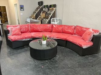 Outdoor Wicker Curved Sectional Sofa Set