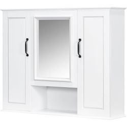 Newly Assembled Bathroom Wall Cabinet with Mirror Wall Mounted Medicine Cabinet 36x28 