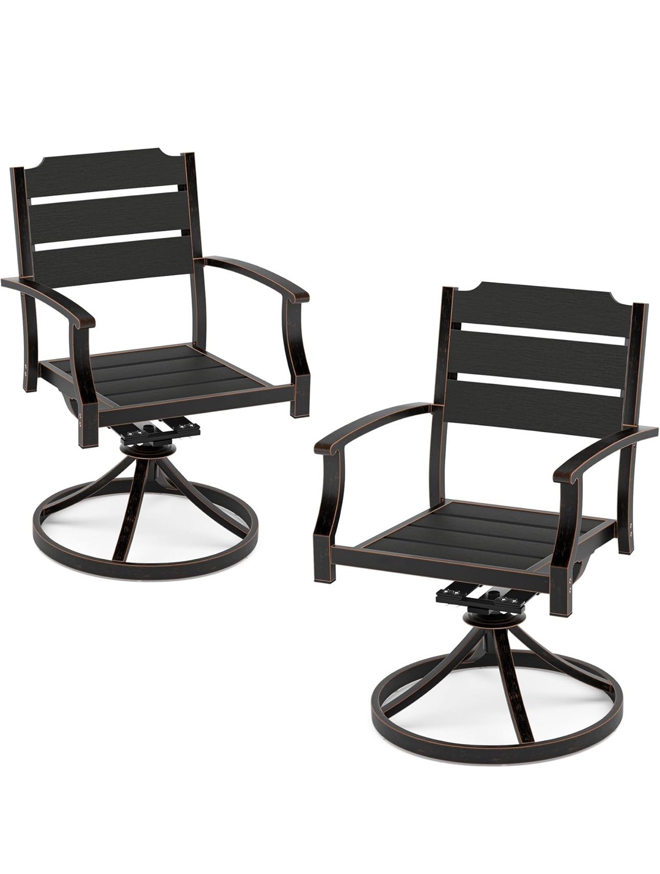 Set Of 2 Outdoor Swivel Rocking Chairs