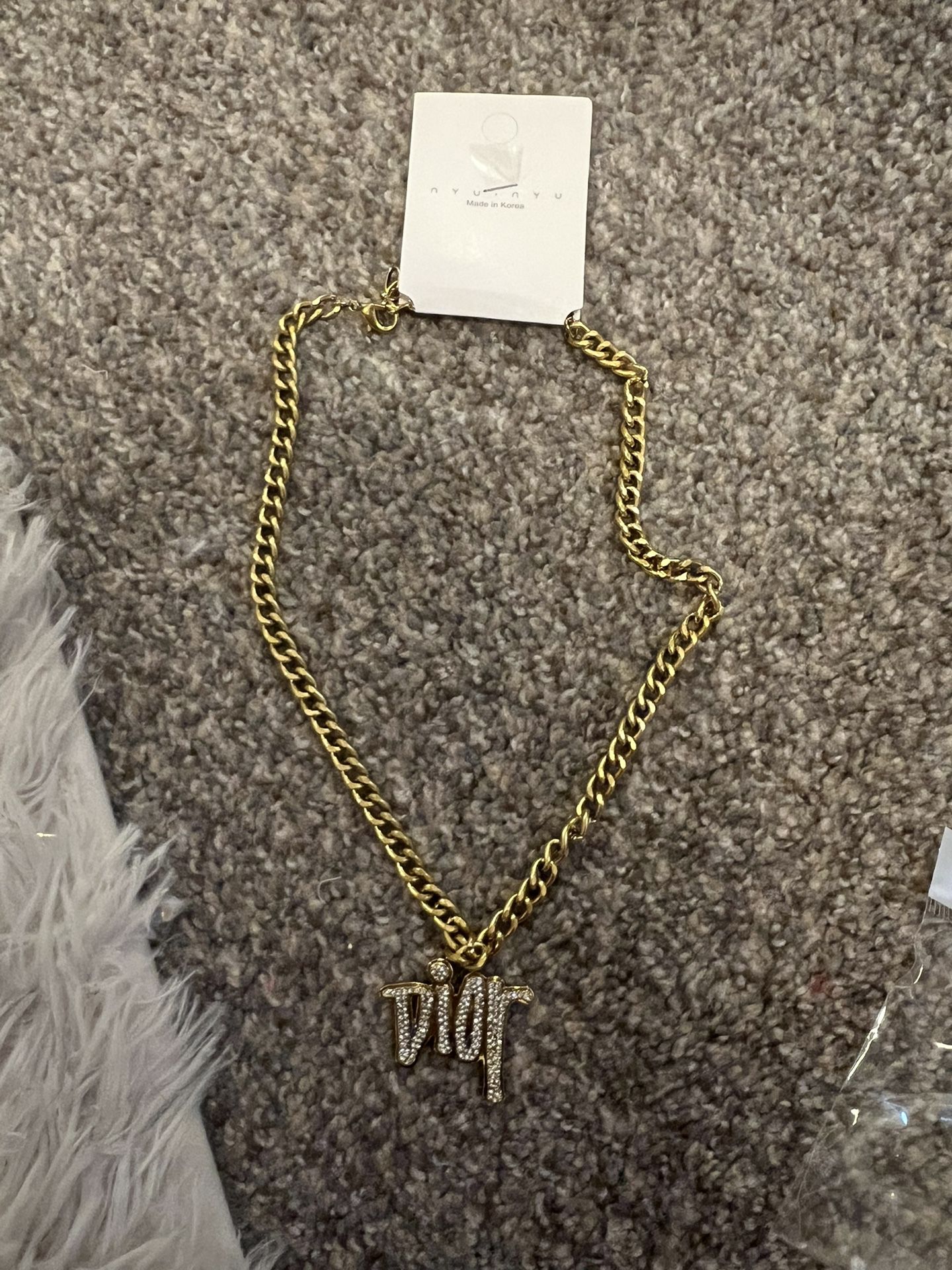Gold Chain Rhinestone Necklace 