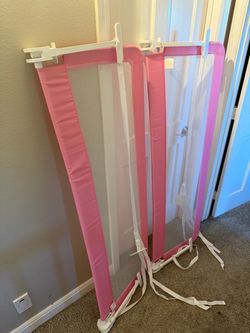 Baby Joy Pink Bed Rails for Toddlers (2)