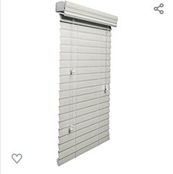 US Window And Floor 2 Inch Faux Wood Blind White 35 X 48