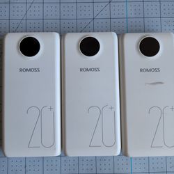 $20 firm, Yes, It's Available, bundle only, 3 Romoss SW20 Pro battery banks bundle, 20k mah, 74wh,  little/no use,  2 USB A,  USB C