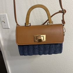 $5 Blue And Brown Bag