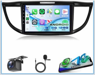 Rimoody 4G+64G Android 15 Car Stereo Radio for Honda CRV 2012-2016 Wireless Carplay Android Auto GPS Navigation 5G‑WiFi EQ 9 Inch Touch Screen Bluetoo