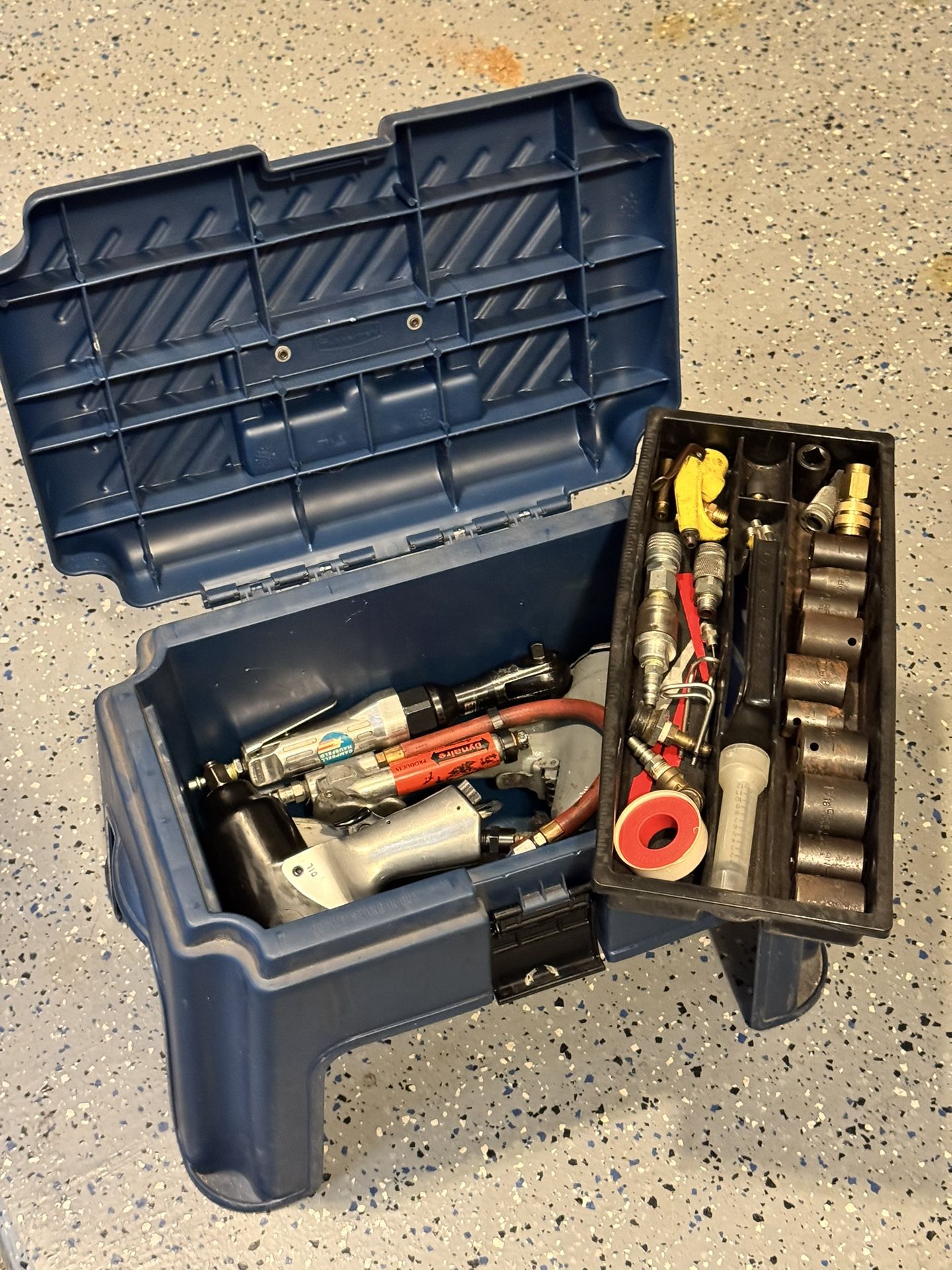 Pneumatic / Air Tools (Lot/Vintage) with Toolbox Step Stool 