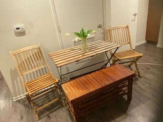 For balcony table and two chair and stand