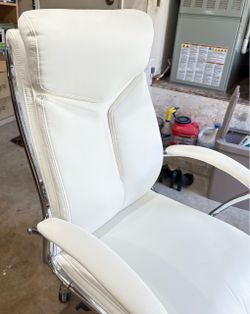 White leather office chair