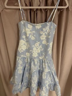 Baby Blue Hawaii/Hibiscus dress
