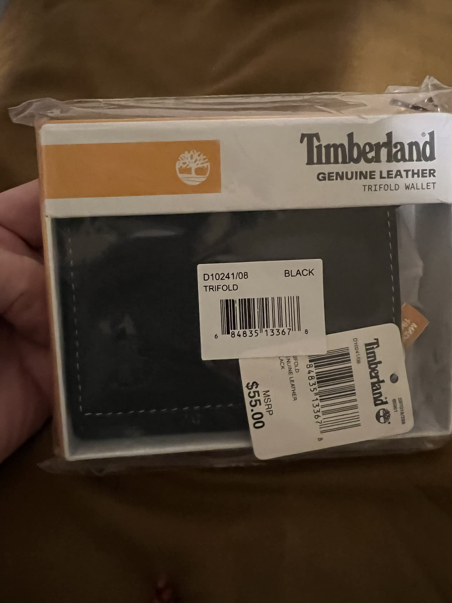 New Black Leather Tri- Fold Wallet.